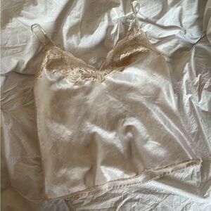 Urban Outfitters Lace Cami Tank Silk satin floral thrifted vintage